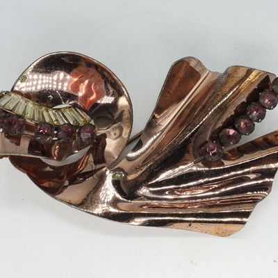 "Sterling by Glamour" Rhinestone Brooch