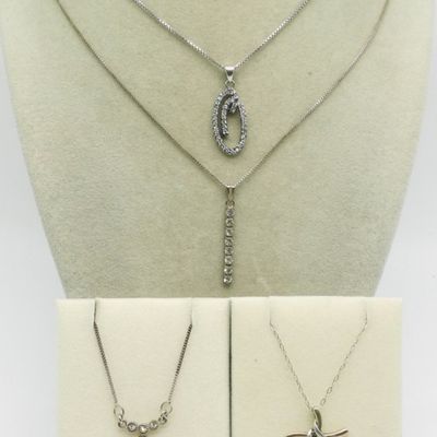 Four Sterling Fashion Necklaces