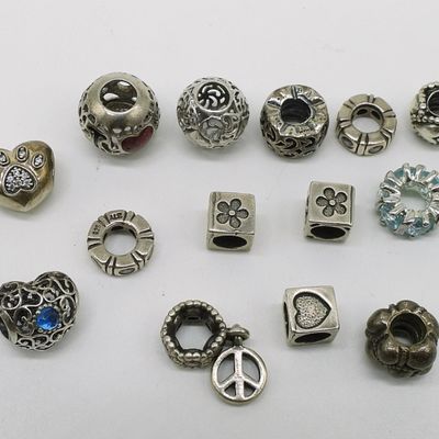 14 Sterling Charm Bracelet Beads