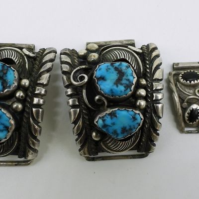 Two Pair of Sterling Navajo Watch Ends