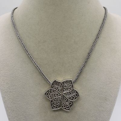 Lois Hill Sterling Flower Necklace