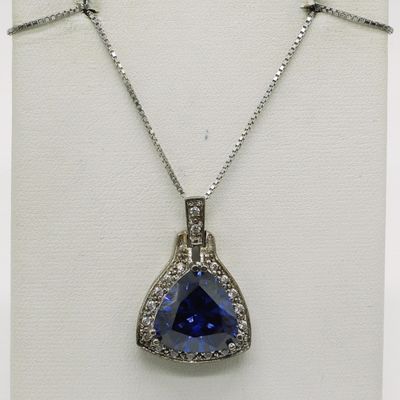 Gorgeous Blue Gemstone, Sterling Necklace