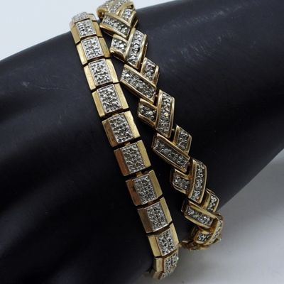Gold Tone Sterling Tennis Bracelets