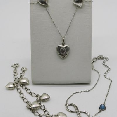 Sterling Heart Jewelry Lot