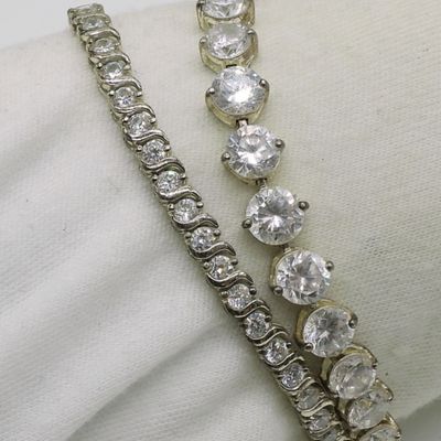 Two Sterling Tennis Bracelets
