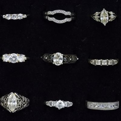 10 Sterling Bridal Style Rings