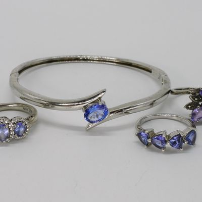 Amethyst Rings & Bracelet in Sterling