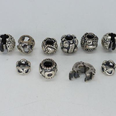 10 Sterling Spacer Beads for Charm Bracelets