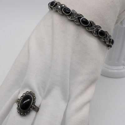 Black Onyx & Marcasite 925 Set