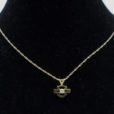 10k Gold & Diamond Harley Davidson Necklace