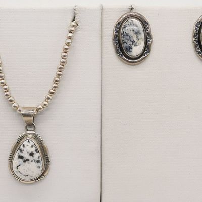 White Buffalo Turquoise 925 Set