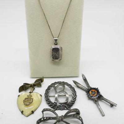 Antique Sterling Brooches and Necklace