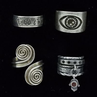 Versani Evil Eye Ring & Three Other Sterling Rings