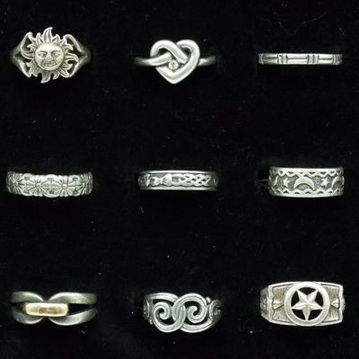 Nine Sterling Fashion Rings