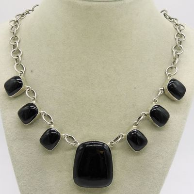 Sterling Black Onyx Necklace