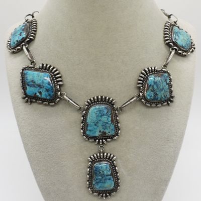 Native American Sterling Turquoise Necklace