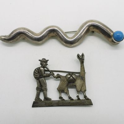 Two Vintage Sterling Brooches