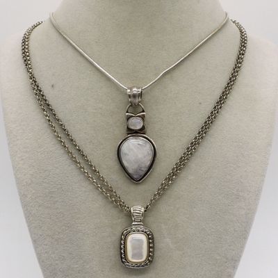 Sterling Moonstone & MOP Necklaces