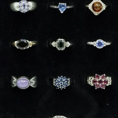 10 Sterling Gemstone Rings
