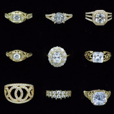 9 Sterling Gold-Tone Bridal Rings