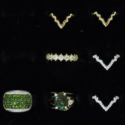 Sterling & Gold-Tone Ring Lot, 7 Pcs