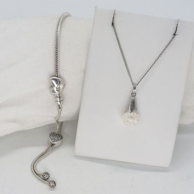 Pandora Bracelet & Floating Opal Necklace