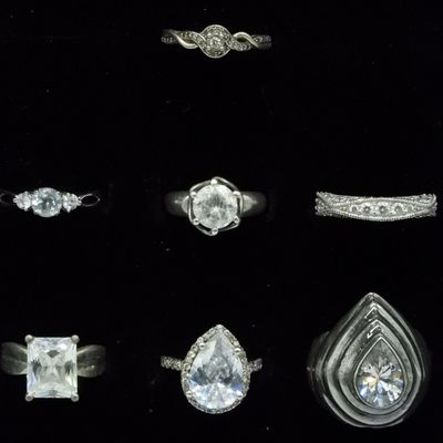 Seven Sterling Bridal Style Rings
