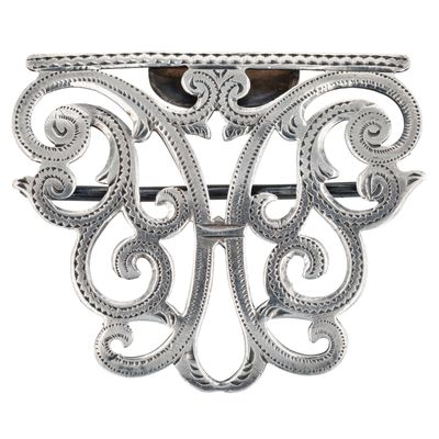 Antique Adie & Lovekin Birmingham Sterling Silver Victorian Belt Buckle