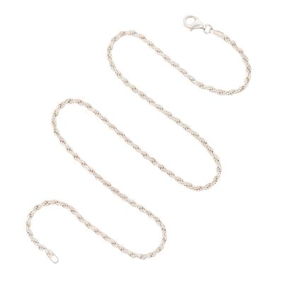 Italy Sterling Silver Twisted Rope Chain Necklace