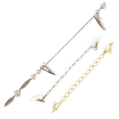 Mixed Metals Faux Pearl Sweater Clips Lot