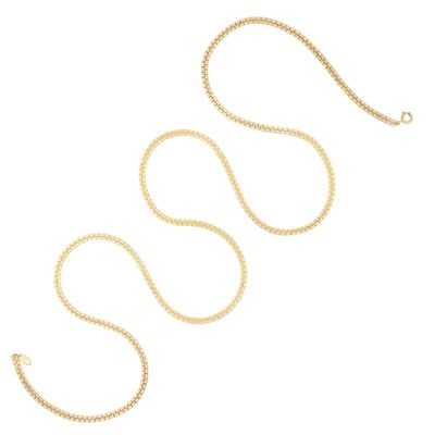 Trifari Gold Tone Textured Nugget Chain Necklace