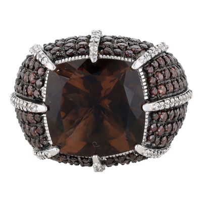 Judith Ripka Sterling Silver Multi Gemstone Statement Ring Size 7