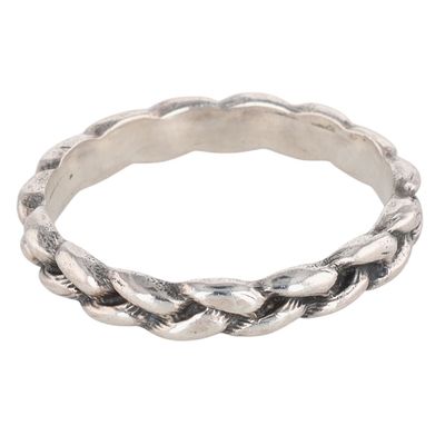 Sterling Silver Braided Band Ring Size 6.5