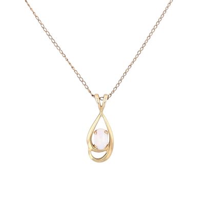 Signed Gold Filled Opal Teardrop Pendant Necklace