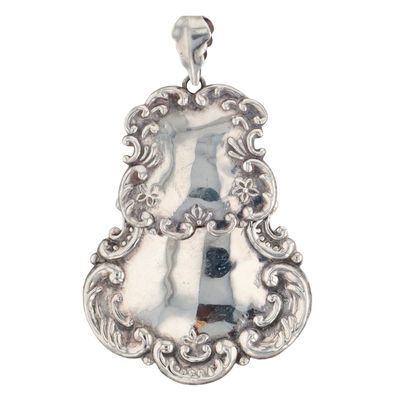 Sterling Silver Floral Pressed Double Dangle Pendant