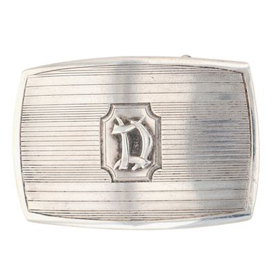 Pioneer Nickel Silver Sterling Silver Art Deco Initial D Belt Buckle