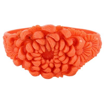 Japanese Acrylic Floral Bangle Bracelet