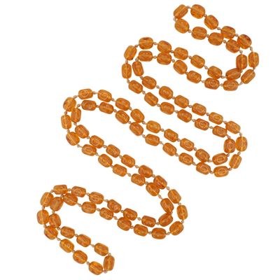 Czech Orange Glass Bead Necklace