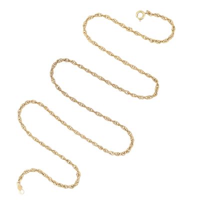 AJC 12K Yellow Gold Filled Twisted Rope Chain Necklace