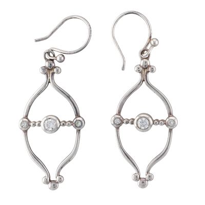 Silpada Sterling Silver CZ Open Dot Dangle Earrings