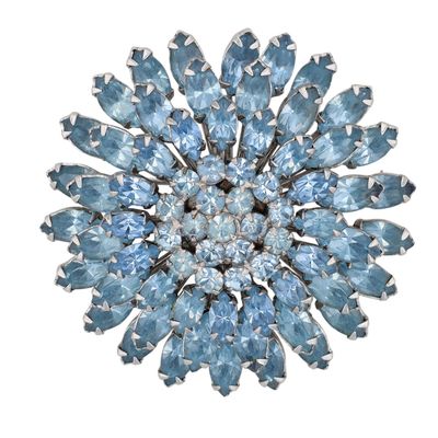 Weiss Vintage Silver Tone Rhinestone Starburst Brooch