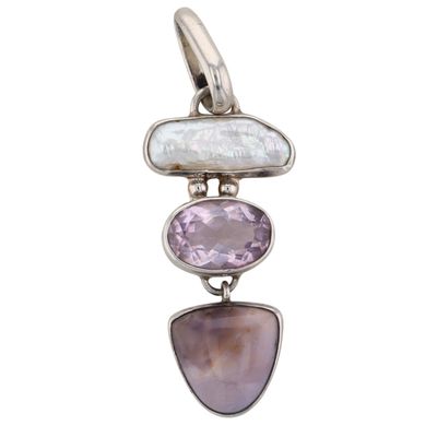 Chris Bales Elligators Sterling Silver Multi Gemstone Modern Pendant