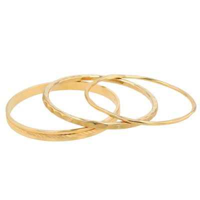 Gold Tone Patterned Bangle Bracelet Lot