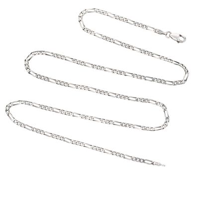 Signed Italy Sterling Silver Figaro Chain Necklace