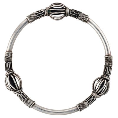 Sterling Silver Bali Style Bangle Bracelet