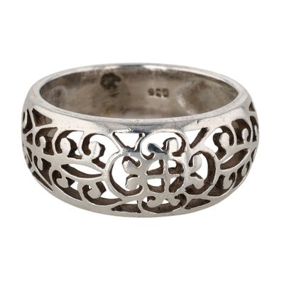 Sterling Silver Open Scrollwork Band Ring Size 7