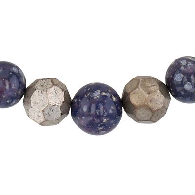 Dauplaise Silver Tone Glass Chunky Bead Necklace