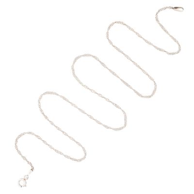 Signed Sterling Silver Wheat Chain Necklace