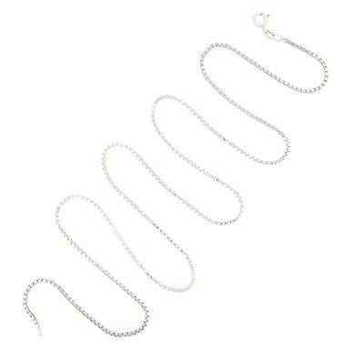 Signed Italy Sterling Silver Box Chain Necklace