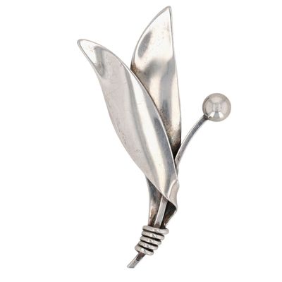 Otto Robert Bade Vintage Sterling Silver Modern Blossom Brooch